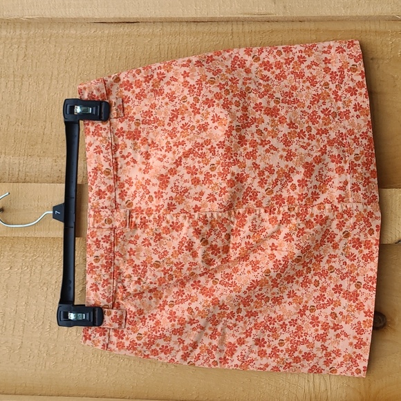 Rust Orange Floral Mini Skirt - Picture 4 of 7